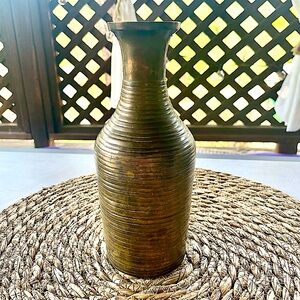 Vintage Solid brass 8” vase made in India